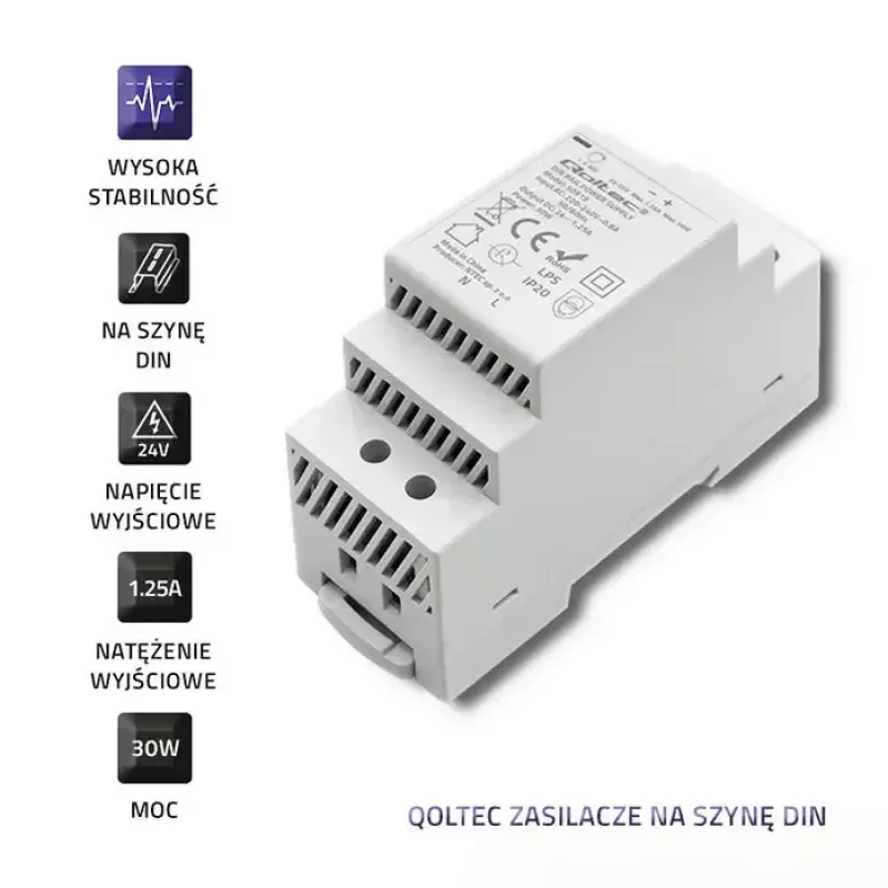 DIN-Schienen-Netzteil QOLTEC 50920, einphasig, für Industrieanlagen