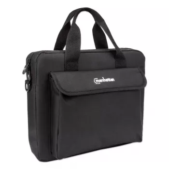 Manhattan London Laptoptasche 12,5 Zoll, Top-Loader, Schwarz, LOW COST, Zubehörfach, Schultergurt (abnehmbar), Notebook-Tasche, Drei Jahre Garantie