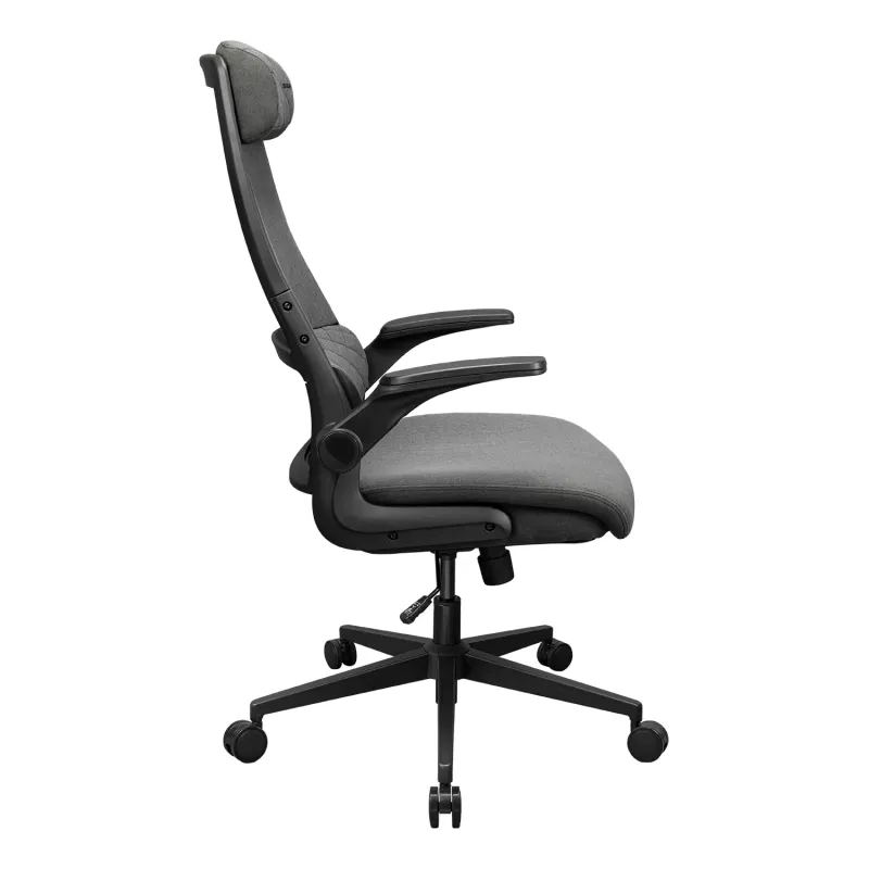 Büro-/Gaming-Stuhl Cougar Stryder — Sitz und Rückenlehne aus Stoff, grau, Stellfläche 710 × 675 mm, Höhe min. 115 cm