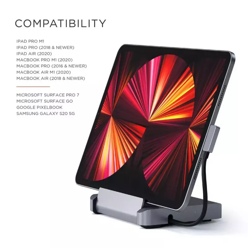 Laptop-Dock Satechi ST-TCSHIPM USB-C (USB 3.2 Gen 1) mit HDMI, SD/MicroSD, 60W PD, grau