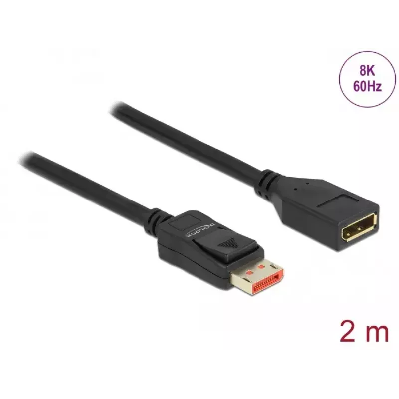 DisplayPort-Verlängerungskabel DeLOCK 8K 60 Hz 2 m