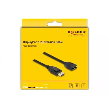 DeLOCK DisplayPort 1.2 Verlängerungskabel 4K 60 Hz 1 m