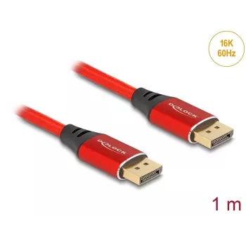 DeLOCK DisplayPort-Kabel 16K 60 Hz 1 m rot Metall
