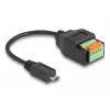 DELOCK USB 2.0 Kabel Typ Micro-B Stecker auf Klemmleistenadapter 15 cm