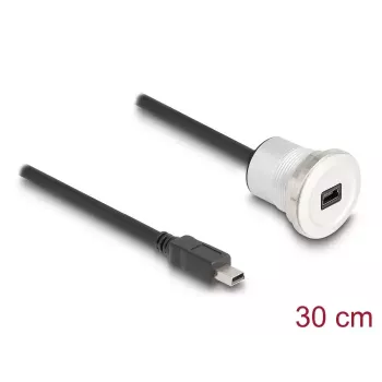 USB-Kabel DeLOCK 88186 0,3 m Mini-USB B Schwarz Silber