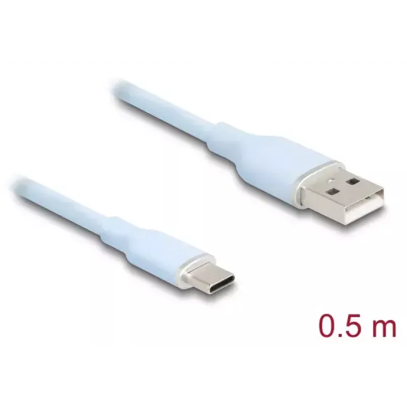 USB-Kabel DeLOCK 81221 USB 2.0 0,5 m USB A USB C Blau