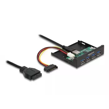 DeLOCK Interner 3,5 Zoll USB 3.2 Gen 1 Hub 4 Port Schwarz