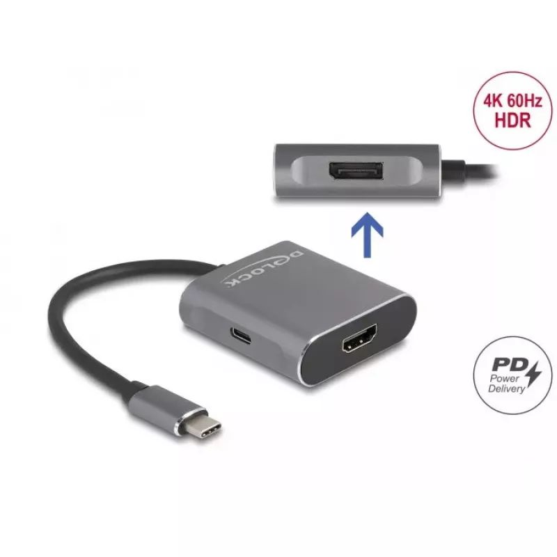 DeLOCK USB Type-C Splitter DP Alt Mode 1x HDMI 1x DisplayPort MST