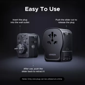 UGREEN S550 65W Universal-Reiseadapter, 2x USB-C + USB-A, 55001