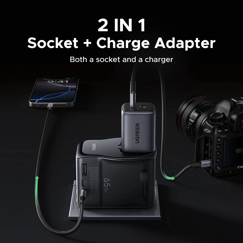 UGREEN S550 65W Universal-Reiseadapter, 2x USB-C + USB-A, 55001