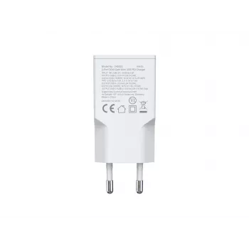 EQUIP 2‑Port 20W GaN schlank USB PD Ladegerät — USB‑C x1, USB‑A x1, Eingang 100–240V, Max. Ausgang 12V, Weiß
