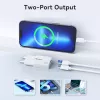 EQUIP 2‑Port 20W GaN schlank USB PD Ladegerät — USB‑C x1, USB‑A x1, Eingang 100–240V, Max. Ausgang 12V, Weiß