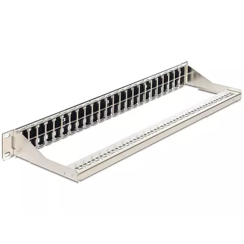 Delock 43280 Keystone Patchpanel, 19", 48 Ports, 1U, Schwarz