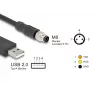 DeLOCK Sensor-/Aktorkabel 1,8 m M8 USB 2.0 Typ-A Schwarz 64258