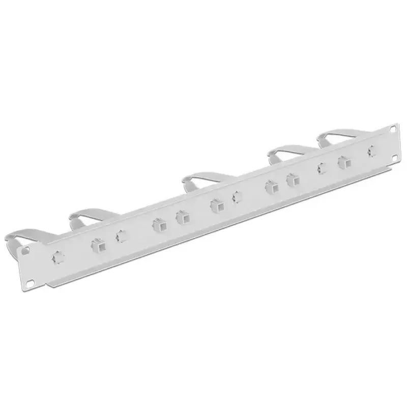 DeLock 43346 19-Zoll-Rack Kabelmanagement-Panel, 1U, Hellgrau RAL 7035