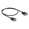 Delock RS-232 Serielles Kabel, D-Sub 9 Stecker auf Stecker, schlankes Steckergehäuse, 0,5 m, Schwarz