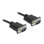Delock RS-232 Serielles Kabel, D-Sub 9 Stecker auf Stecker, schlankes Steckergehäuse, 0,5 m, Schwarz