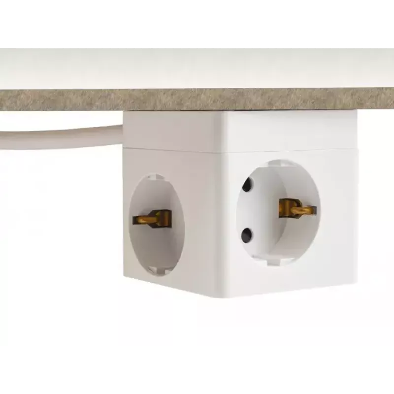 DeLOCK 11497 3-fach Steckdosenwürfel mit 1,5 m Verlängerungskabel, USB-Ladegerät, Kindersicherung, Weiß