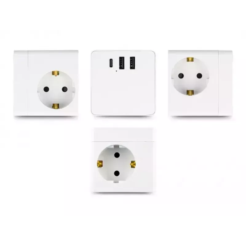 DeLOCK 11497 3-fach Steckdosenwürfel mit 1,5 m Verlängerungskabel, USB-Ladegerät, Kindersicherung, Weiß