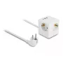 DeLOCK 11497 3-fach Steckdosenwürfel mit 1,5 m Verlängerungskabel, USB-Ladegerät, Kindersicherung, Weiß