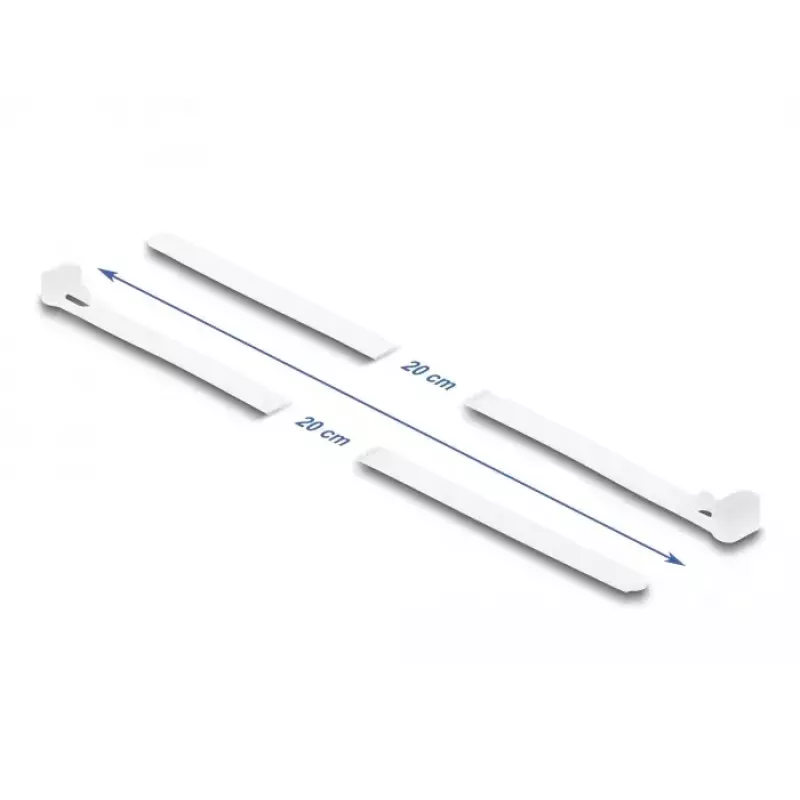 DeLOCK wiederverwendbare Kabelbinder, 200 x 7.2 mm, weiß, 100 Stück