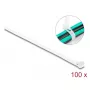 DeLOCK wiederverwendbare Kabelbinder, 200 x 7.2 mm, weiß, 100 Stück