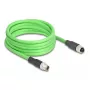 Netzwerkkabel DeLOCK M12 Kabel X-codiert 8-polig Stecker auf Buchse PUR (TPU) 2 m