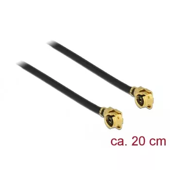 Koaxialkabel DeLOCK 89608 0,2m MHF (I-PEX) Schwarz Gold