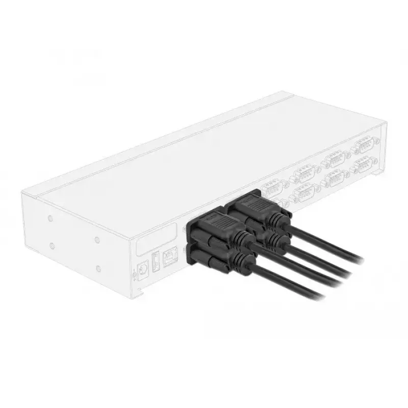 DeLOCK 86619 Serielles Verlängerungskabel, DB-9 Stecker auf DB-9 Buchse, 4 m, Schwarz