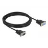 DeLOCK 86619 Serielles Verlängerungskabel, DB-9 Stecker auf DB-9 Buchse, 4 m, Schwarz