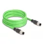 Netzwerkkabel DeLOCK M12 Kabel A-codiert 8-polig Stecker auf Stecker PUR (TPU) 2 m