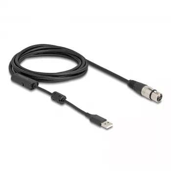DeLOCK Audiokabel 3 m XLR 3-polig USB Typ-A Schwarz Silber 84178