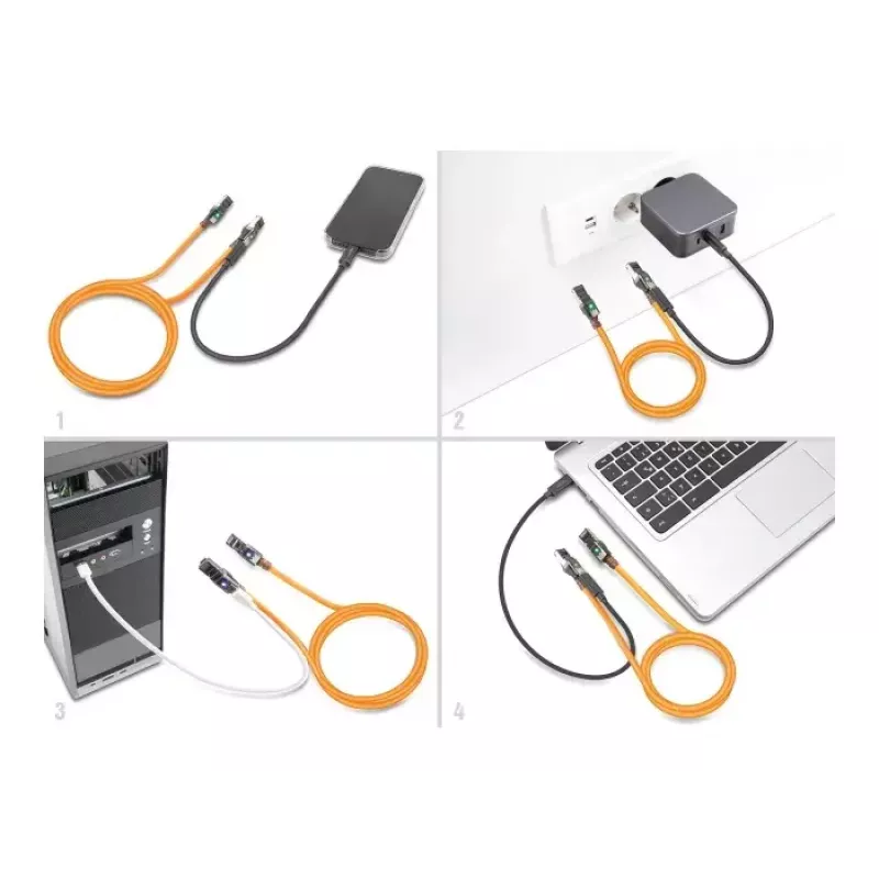Netzwerkkabel DeLOCK RJ45 Self Tracing Cat.6A 1m Orange