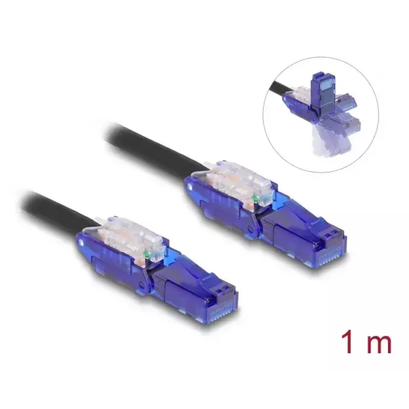 Netzwerkkabel DeLOCK 80926 RJ-45 Cat6 1 m Schwarz Violett