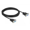 Delock RS-232 Nullmodem-Kabel, D-Sub 9 Buchse an Buchse, schlankes Steckergehäuse, 4 m, Schwarz