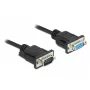 Delock RS-232 Nullmodem-Kabel, D-Sub 9 Stecker auf Buchse, schlankes Steckergehäuse, 1 m, Schwarz