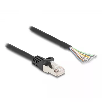 DeLOCK Kabel RJ50 Stecker auf offene Litzenenden S/FTP 2 m schwarz