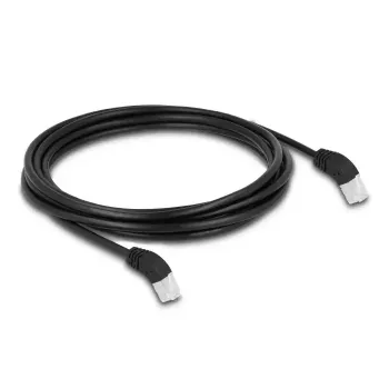 DeLOCK RJ45 Netzwerkkabel Cat.6A S/FTP 45° nach oben abgewinkelt 5m Schwarz