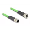 Netzwerkkabel DeLOCK M12 Kabel D-kodiert 4-polig Stecker auf Buchse PUR (TPU) 2 m