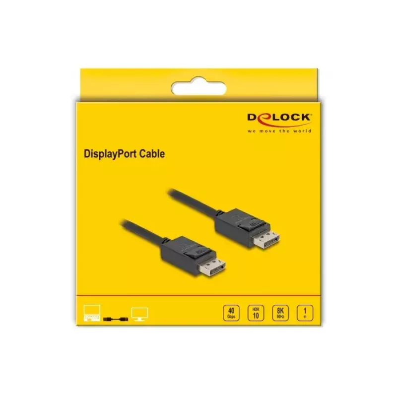DisplayPort-Kabel DeLOCK 80492 8K 60Hz 40Gbps 1m
