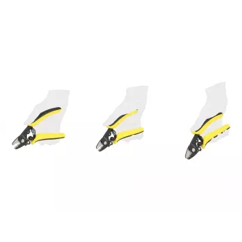 DeLOCK 90552 Glasfaser-Abisolierzange für LWL-Kabel, Schwarz/Gelb