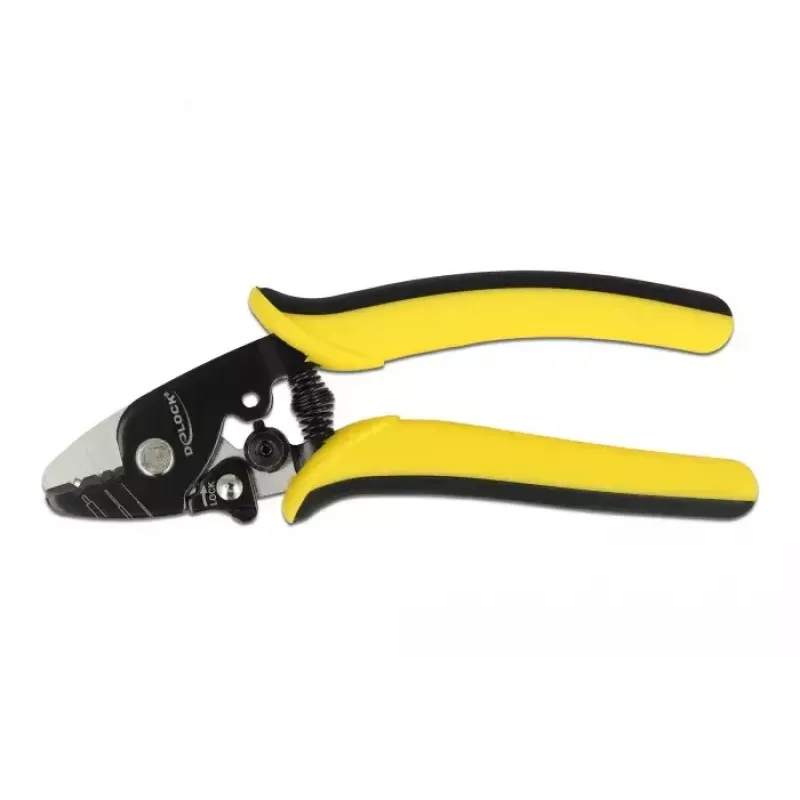 DeLOCK 90552 Glasfaser-Abisolierzange für LWL-Kabel, Schwarz/Gelb