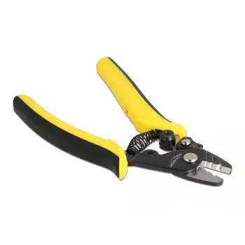 DeLOCK 90552 Glasfaser-Abisolierzange für LWL-Kabel, Schwarz/Gelb