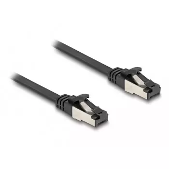 Netzwerkkabel DeLOCK RJ45 Flach-Patchkabel Stecker zu Stecker Cat.8.1 flexibel 0,5 m schwarz