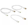 Delock USB 2.0 Typ-A auf Micro-B Daten- und Ladekabel, 3-teiliges Set, Weiß