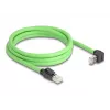 Netzwerkkabel DeLOCK RJ45 Cat.6A Stecker zu Stecker nach oben abgewinkelt 2m Grün
