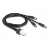 DeLOCK 90168 Kabel Mini-Fit 6 Pin auf 3x DC 5,5x2,5 mm Stecker, 1 m, schwarz