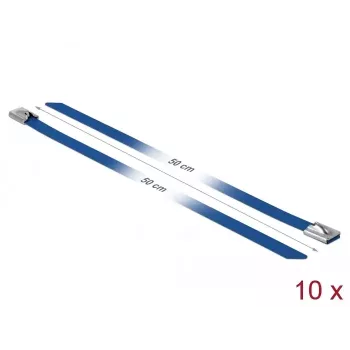 Kabelbinder DeLOCK 18800 Stahl Blau 500mm 10 Stück