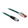 DeLOCK 85425 Industrielles Netzwerkkabel M12 X-kodiert 8-polig Stecker auf RJ45 Stecker, 1 m, Wasserblau