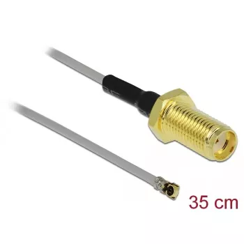 Koaxialkabel DeLOCK 90398 0,35 m SMA MHF Schwarz Gold Grau